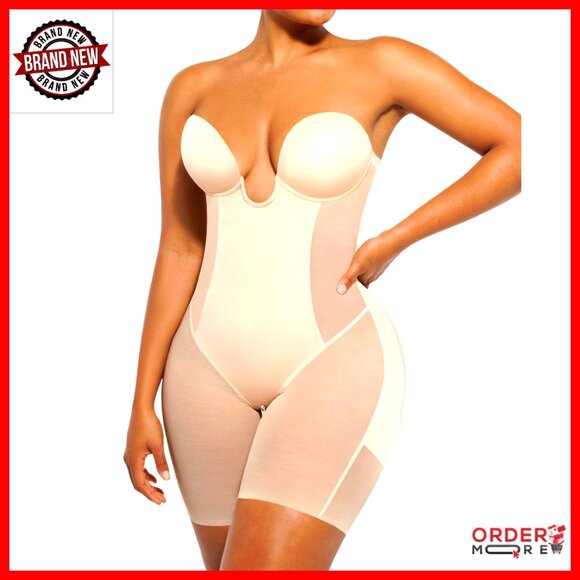Strapless Shapewear Corset Tummy Control Backless Bodysuit Mid Thigh Full Body